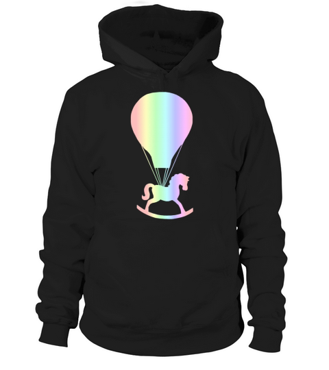 Pastel Rocking Horse Hot Air Balloon Hoodie Unisex