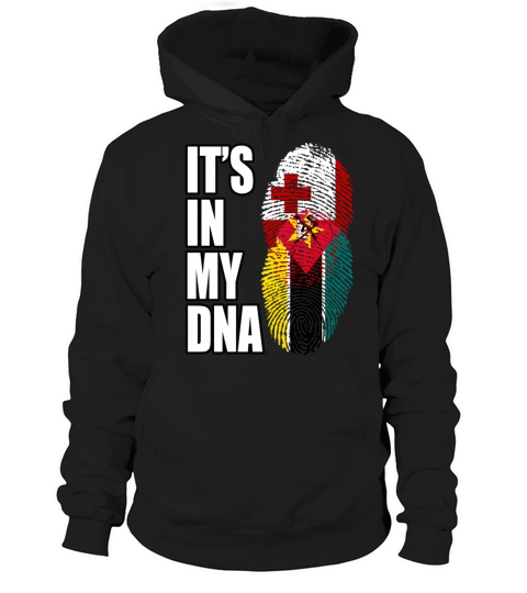 Tongan And Mozambican Mix Heritage DNA Flag Hoodie Unisex