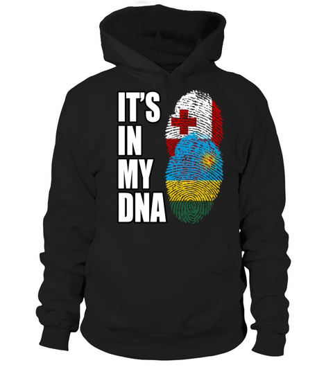 Tongan And Rwandan Mix Heritage DNA Flag Hoodie Unisex