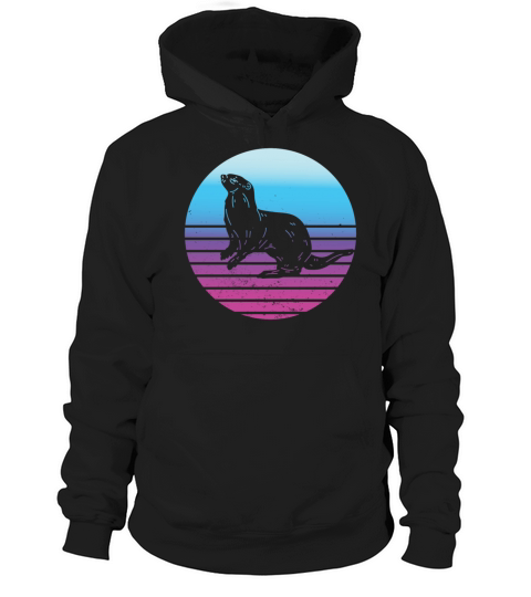 Vintage Retro Otter Lover Hoodie Unisex