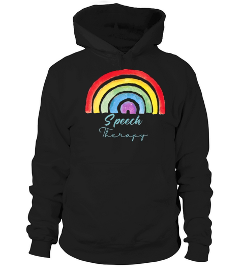 Watercolor Rainbow Speech Therapy Hoodie Unisex