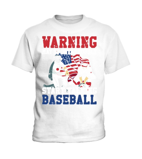 Baseball Fan Vintage American Flag Kids T-Shirt