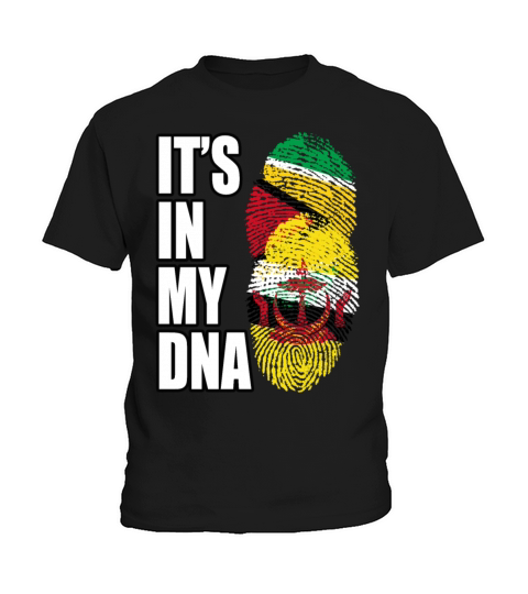 Guyanese And Bruneian Mix Heritage DNA Flag Kids T-Shirt