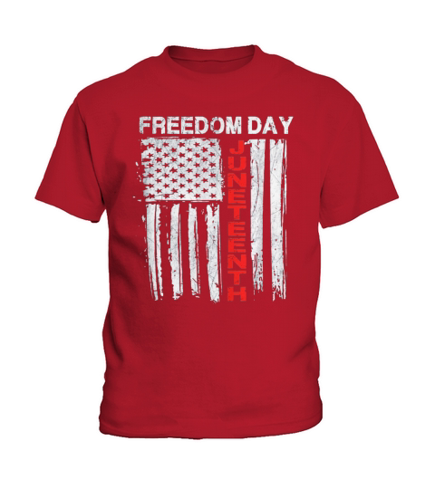 Juneteenth End Of Slavery American Flag Freedom day Kids T-Shirt