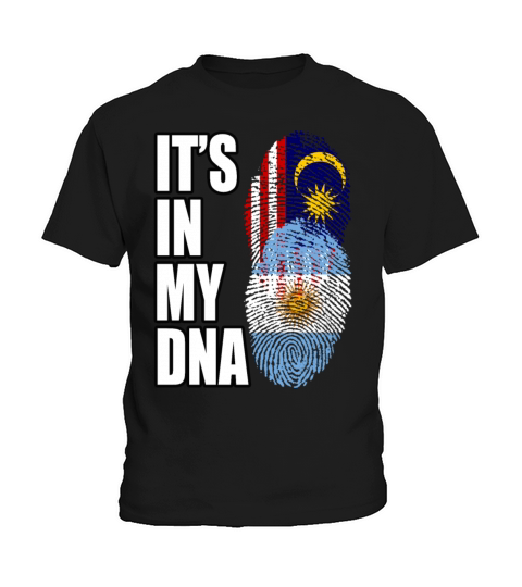 Malaysian And Argentinian Mix Heritage DNA Flag Kids T-Shirt