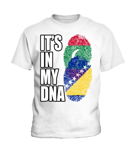 Maldivian And Bosnian Mix Heritage DNA Flag Kids T-Shirt