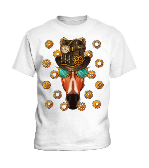 Steampunk Horse Medieval Victorian Steam Powered A Kids T-Shirt