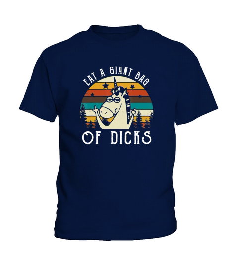 Unicorn Middle Finger Eat A Giant Bag Of Dicks Kids T-Shirt