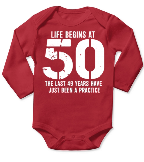 50th Birthday 50 Fifty Fiftieth Age Anniversary Long Sleeve Baby One-Piece