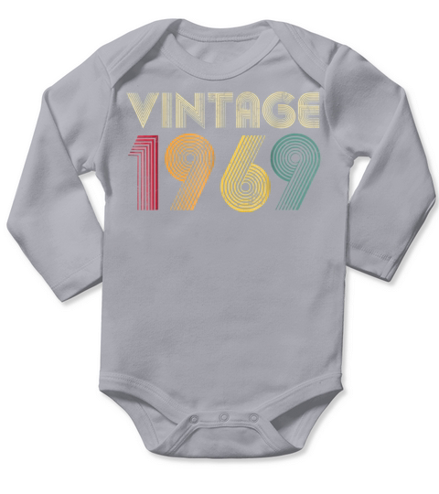 50th Birthday Vintage 1969 Long Sleeve Baby One-Piece