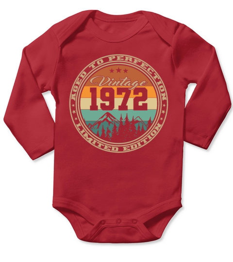 50th birthday vintage 1972 aged to perfection Long Sleeve Baby One-Piece