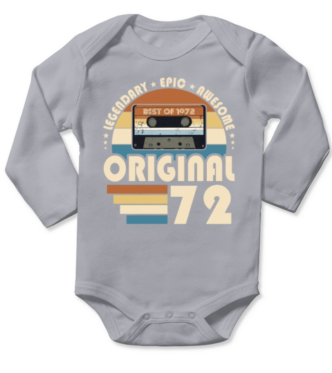 50th birthday vintage 1972 original 1972 Long Sleeve Baby One-Piece