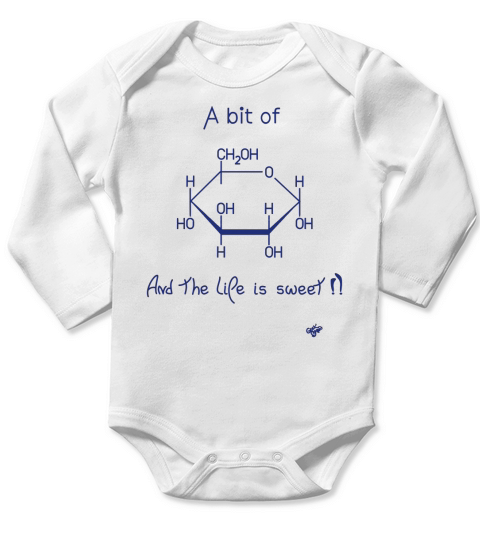 A bit of Glucose And the life is sweet Long Sleeve Baby One-Piece
