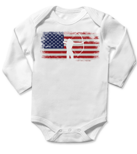 Archery Bow Archer Girl Usa Long Sleeve Baby One-Piece