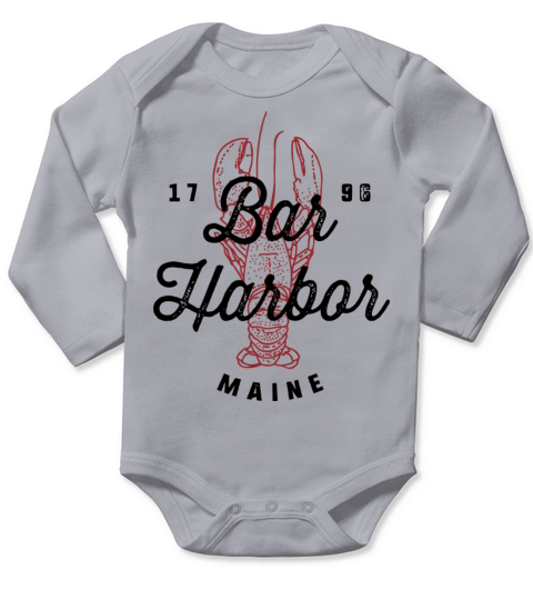 Bar Harbor Maine Souvenir Cool Vintage Lobster Long Sleeve Baby One-Piece