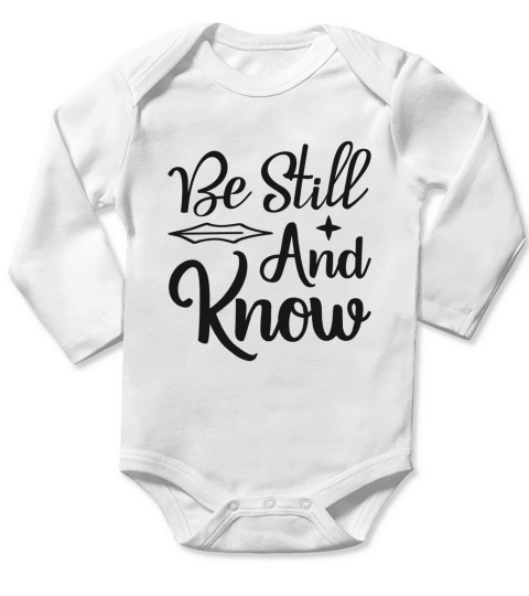 Be Still And Know Long Sleeve Baby One-Piece