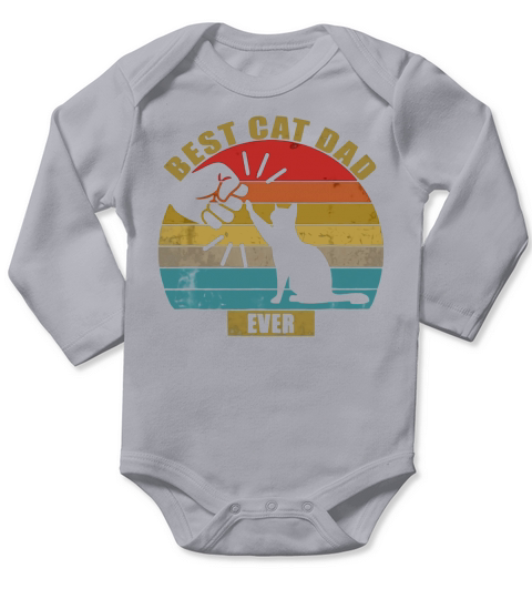 BEST CAT DAD EVER GIFT PAW FIST BUMP Long Sleeve Baby One-Piece