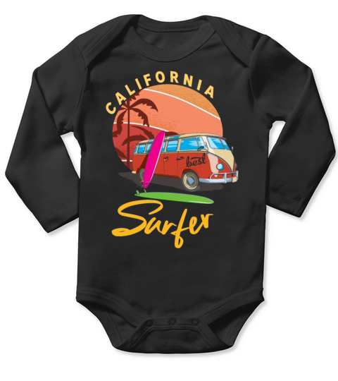 california best surfer funny gift idea Long Sleeve Baby One-Piece