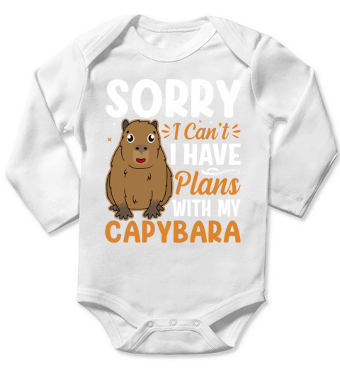 Capybara Lover - Sorry I Cant I Have Plans Long Sleeve Baby One-Piece