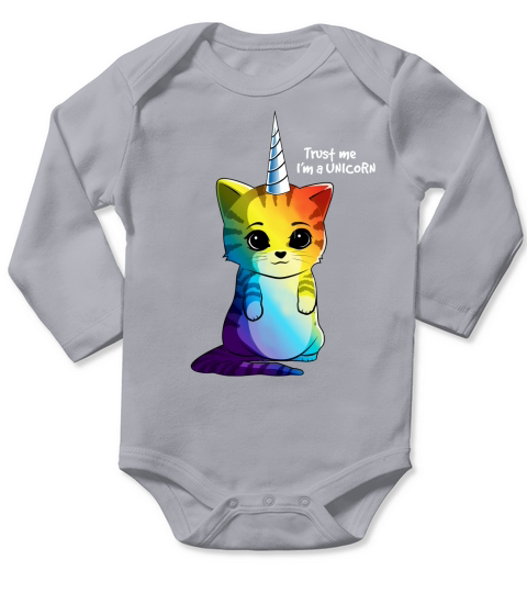 Caticorn Rainbow Meowgical Cat Unicorn Kittycorn Long Sleeve Baby One-Piece