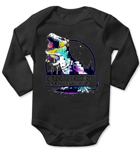 Dinosaur daddy of girls outnumbered Long Sleeve Baby One-Piece