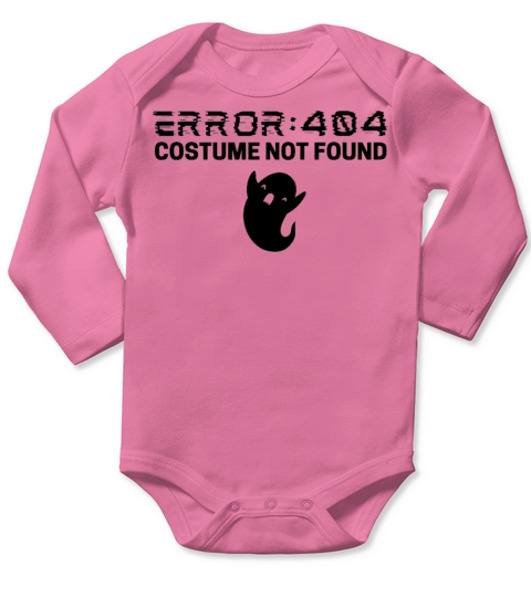 Error 404 Costume not found Halloween Long Sleeve Baby One-Piece