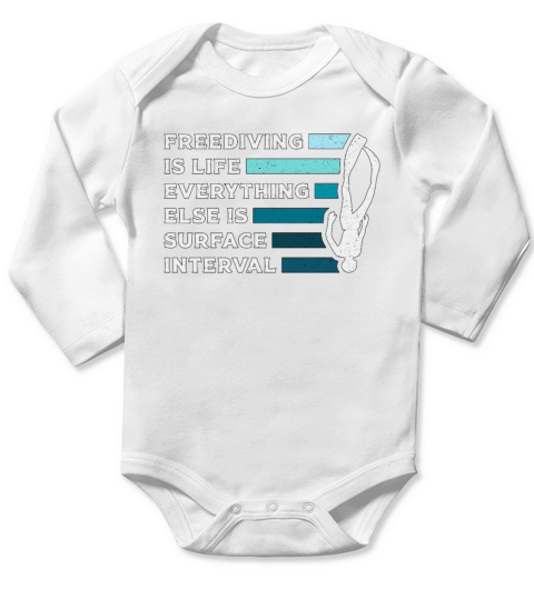 Freediving Is Life Diving Apnoe Fans Freediver Long Sleeve Baby One-Piece