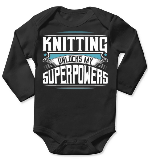 Funny Cool Knitter Knitting Unlocks Sayings Gifts Long Sleeve Baby One-Piece