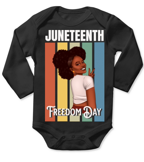 Juneteenth Freedom Day Long Sleeve Baby One-Piece
