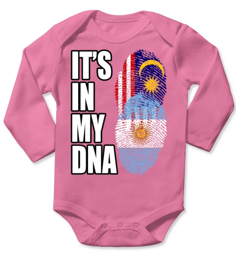 Malaysian And Argentinian Mix Heritage DNA Flag Long Sleeve Baby One-Piece