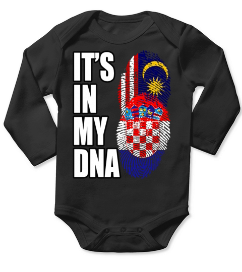 Malaysian And Croatian Mix Heritage DNA Flag Long Sleeve Baby One-Piece