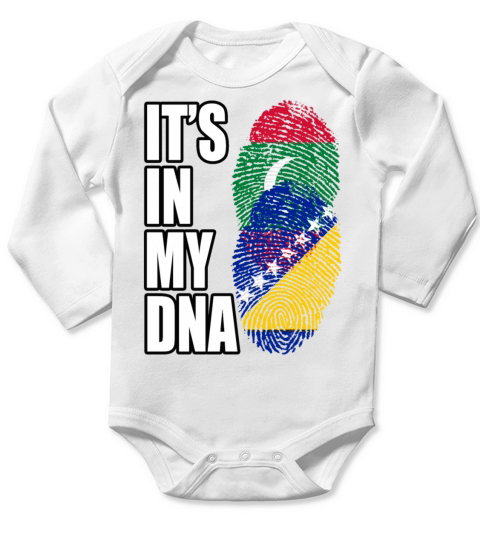 Maldivian And Bosnian Mix Heritage DNA Flag Long Sleeve Baby One-Piece