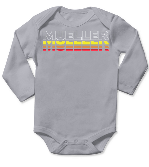 Mueller First Name Funny Vintage Sunset Mueller Long Sleeve Baby One-Piece