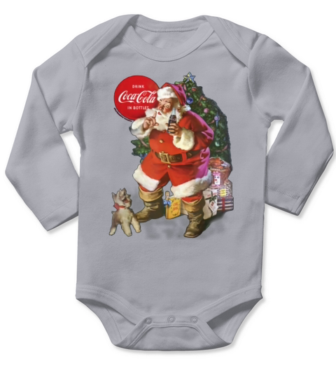 Merry Christmas Nice Coca-Cola Santa Claus Christmas Logo shirt Long Sleeve Baby One-Piece