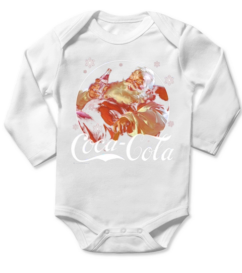 Original Coca-Cola Vintage Relaxing Santa Christmas Graphic sweater Long Sleeve Baby One-Piece