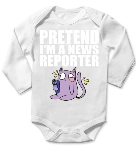 Pretend Im A News Reporter Funny Easy Halloween C Long Sleeve Baby One-Piece