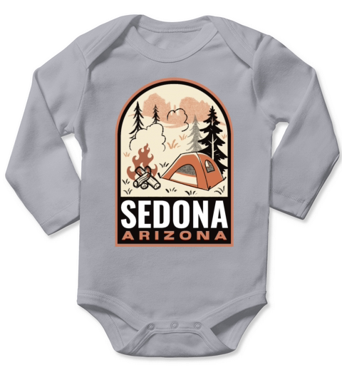 Sedona Arizona Vintage Camping Long Sleeve Baby One-Piece