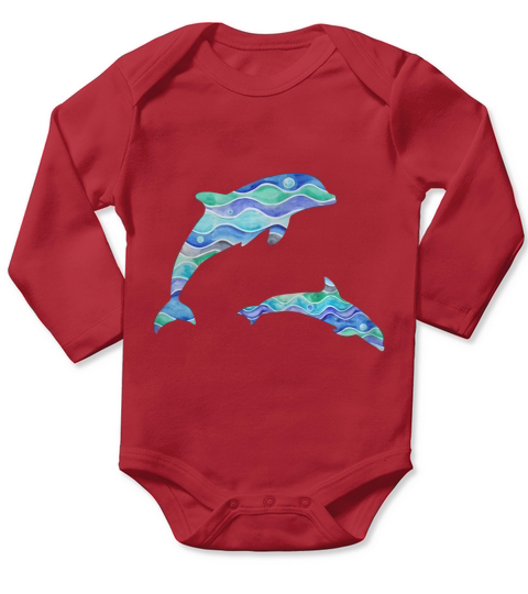 Tag der Erde-natürliches Ozean-Muster - Delphin Long Sleeve Baby One-Piece