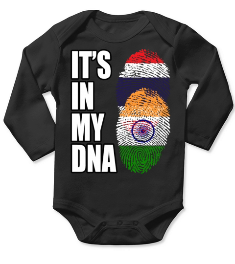 Thai And Indian Vintage Heritage DNA Flag Long Sleeve Baby One-Piece