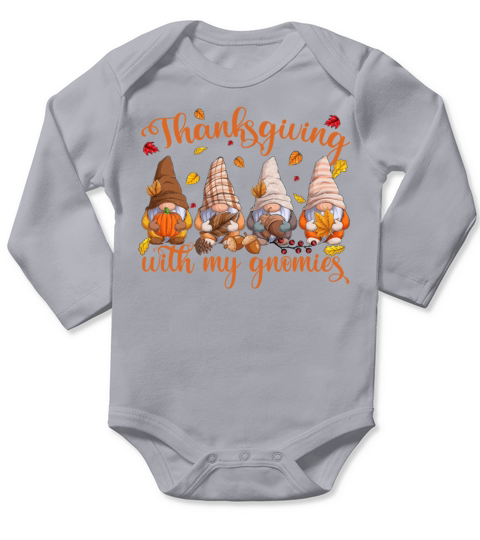 Thanksgiving With My Gnomies Long Sleeve Baby One-Piece