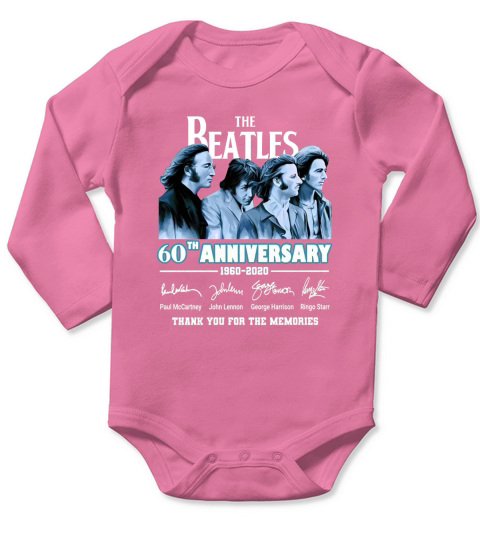 The Beatles 60th anniversary 1960-2020 signatures shirt Long Sleeve Baby One-Piece