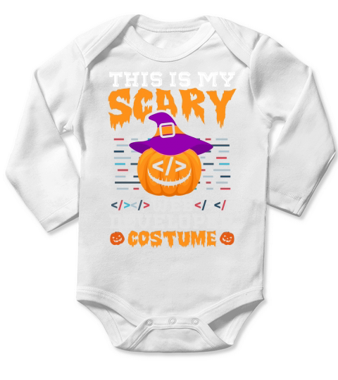 This Is My Scary Web Developer Halloween Costume Long Sleeve Baby One-Piece