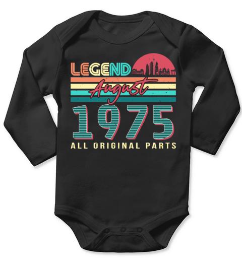 Vintage 1975 August Long Sleeve Baby One-Piece