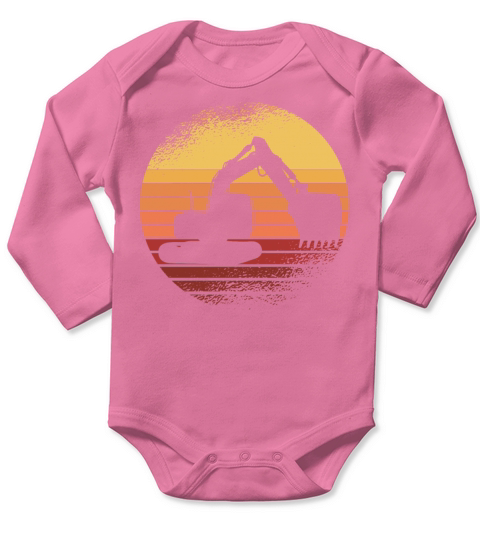 Vintage Retro Excavator Long Sleeve Baby One-Piece