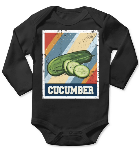 vintage style Cucumber Long Sleeve Baby One-Piece