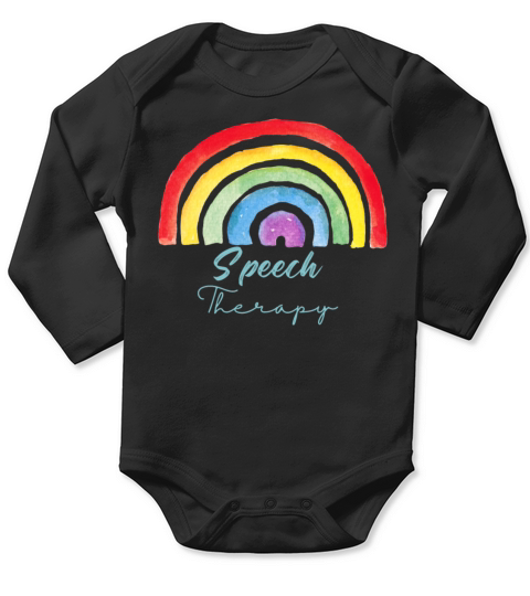 Watercolor Rainbow Speech Therapy Long Sleeve Baby One-Piece