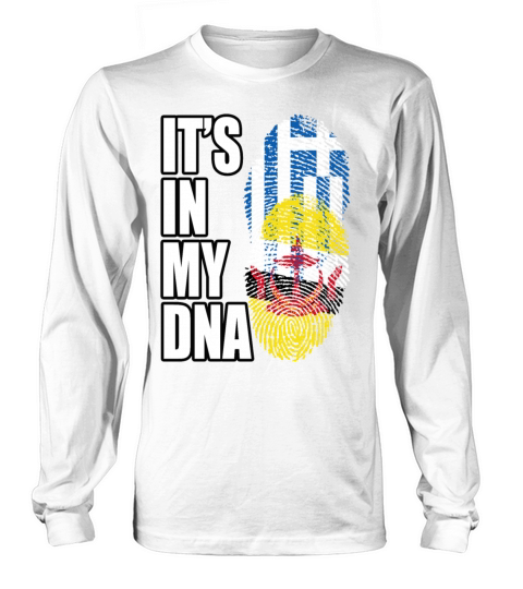 Greek And Bruneian Mix Heritage DNA Flag Long sleeved Unisex