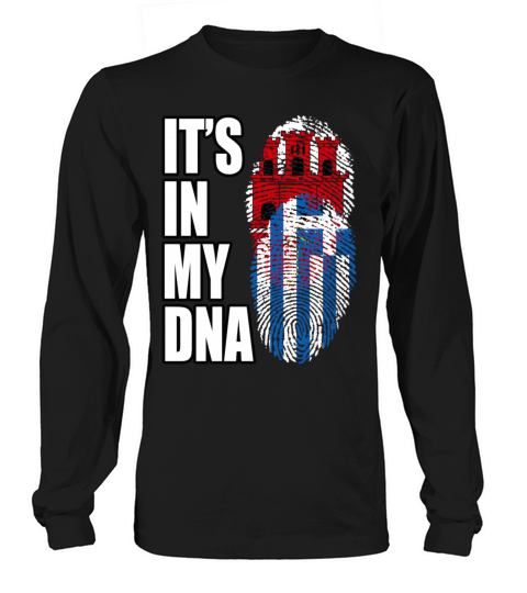 Greek And Gibraltar Mix Heritage DNA Flag Long sleeved Unisex