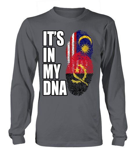 Malaysian And Angolan Mix Heritage DNA Flag Long sleeved Unisex