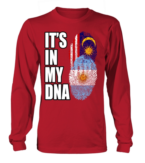 Malaysian And Argentinian Mix Heritage DNA Flag Long sleeved Unisex